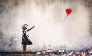 Banksy Heart Balloon Mural Design